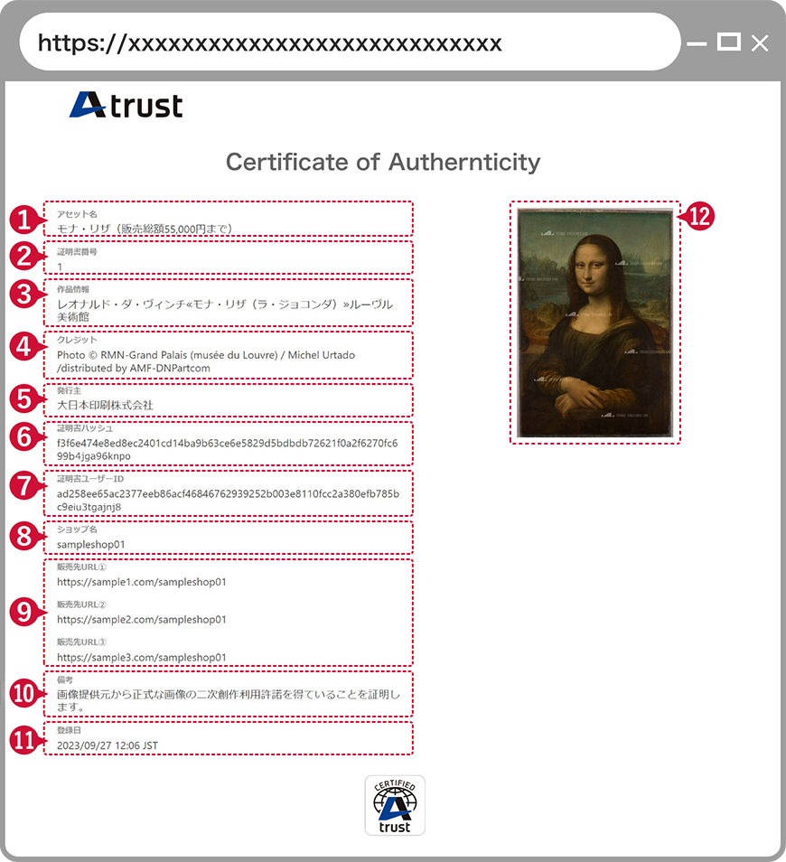 画像ライセンス証明書イメージ